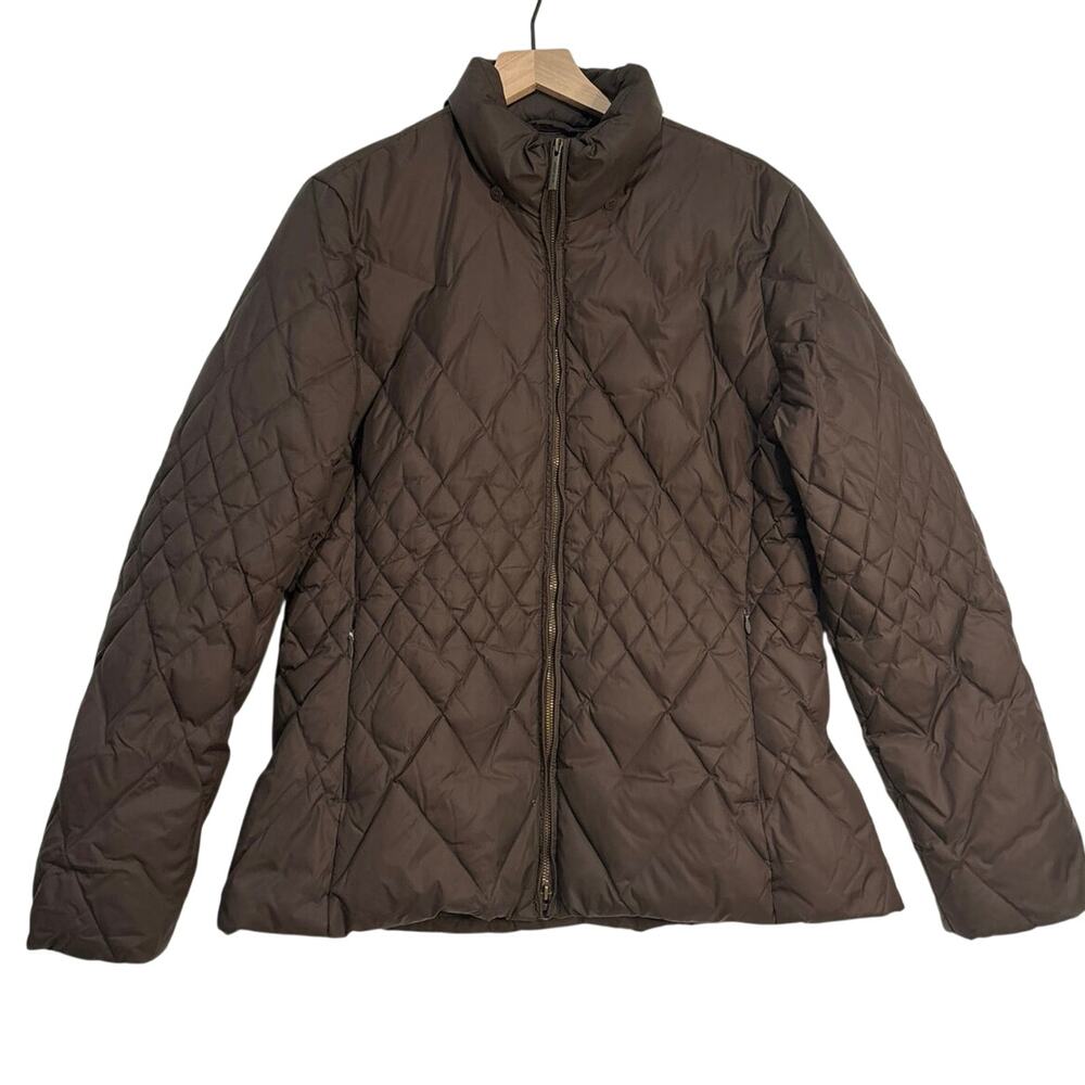 Roper Down/Feather Filled Quilted Puffer Coat Full Zip Front Size Large
